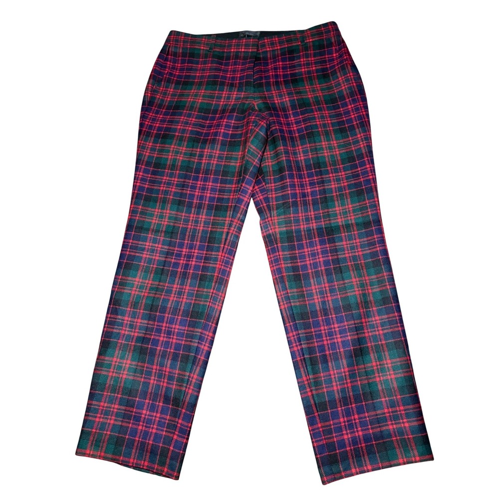 J Crew Tartan Plaid Wool Cafe Capri Pants Womens 4 Preppy Classic Academia Mod